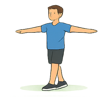 Person doing a heel-to-toe stand balance exercise