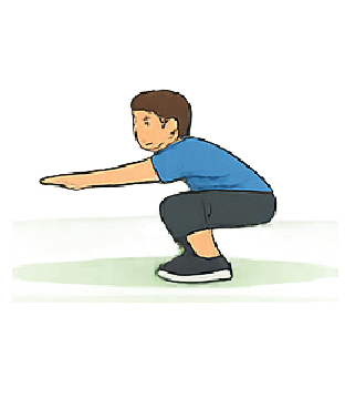 Person doing a Mini Squat Hold exercise