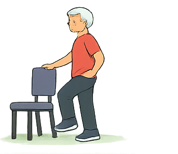Person doing a side leg raise balance exercise