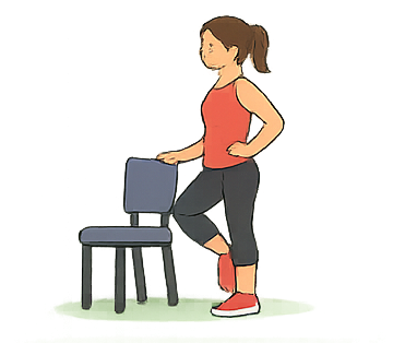 Person doing a single-leg stand balance exercise
