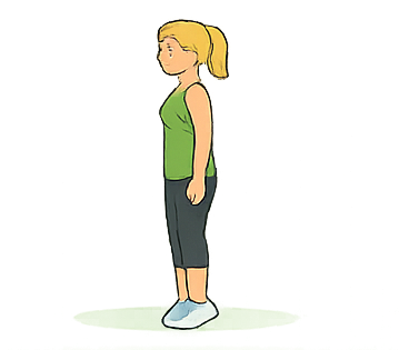 Person doing a heel-to-toe stand balance exercise